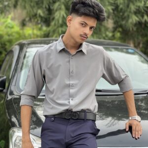 Ash Shirt + Navy Pant Combo